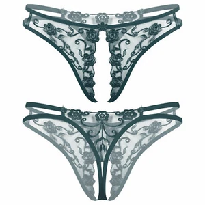 Damen String Tanga durchsichtige Low Rise Ouvert Slip T-Back Thong Unterwäsche - Bild 1 von 70