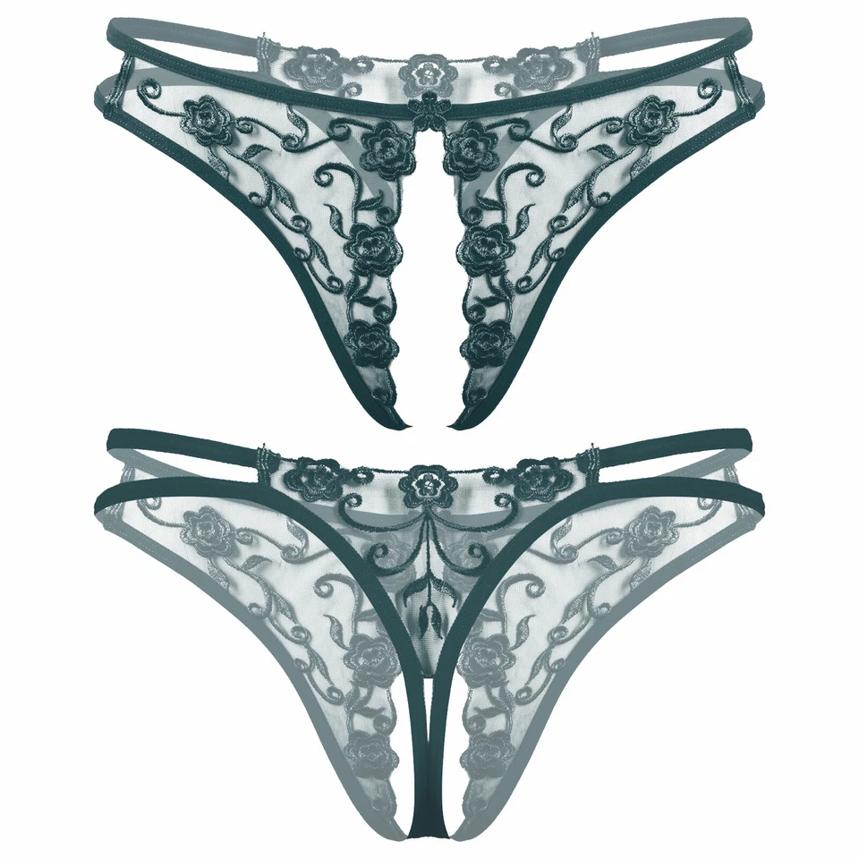 Damen String Tanga durchsichtige Low Rise Ouvert Slip T-Back Thong Unterwäsche - Bild 1 von 1