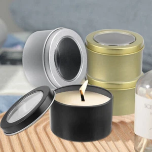 1/6/12Pcs Candle Tins Crafts Jars Kit With Lids Travel 3.5oz Container Empty - Picture 1 of 12