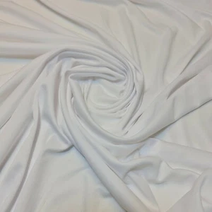 White Plain ITY Fabric Stretch Costume Dress Craft Material 58" By Meter - Picture 1 of 2