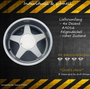 Dezent Nabendeckel Felgendeckel Gecleant Flach 4 Deckel passt bei Dezent A9016 - Bild 1 von 2