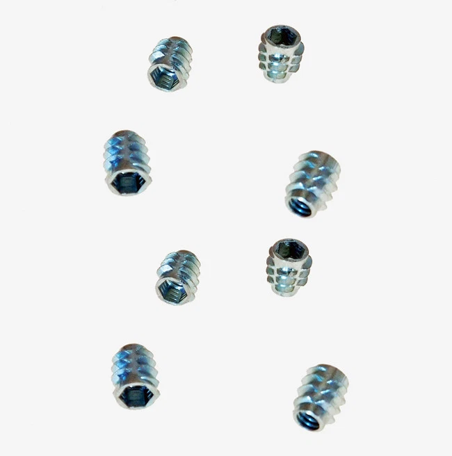 Paquete de 8 tuercas de inserción de madera 1/4-20 - sin brida - accionamiento hexagonal - 19/64" agujero I-NUT250 Foto 1 de 1