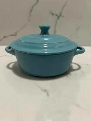 Mini cazuela de cerámica ovalada azul/aqua exclusiva para horno plato 6" cocette Foto 1 de 4
