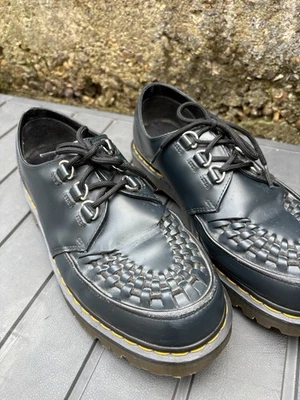 Dr. Martens Ramsey Woven Smooth Leather Platform Creepers Size 9 Uk Chunky Sole - Image 1 of 4