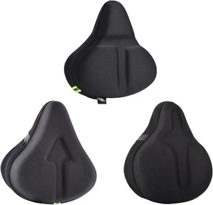 Sillín de gel de sílice acolchado suave asiento de bicicleta acolchado cómodo extra ancho - Imagen 1 de 16