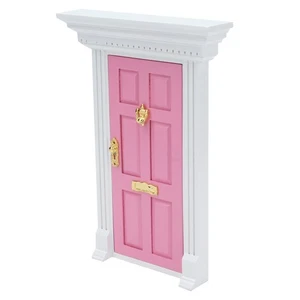1:12 Dollhouse Diy Mini Wooden Doors And Windows Flat Top 6 Colored Doors - Picture 1 of 22