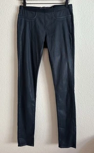 HELMUT Helmut Lang Lux Coated Black Vegan Leather Jegging Leggings Women’s 27   - Picture 1 of 9