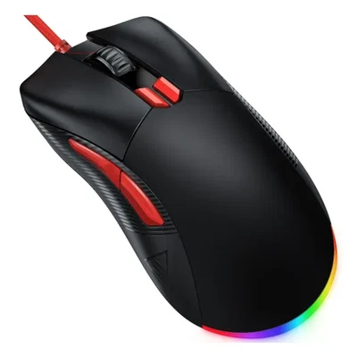 EKSA EM500 Wired Gaming Mouse Black New 800-8000 DPI - Image 1 of 3