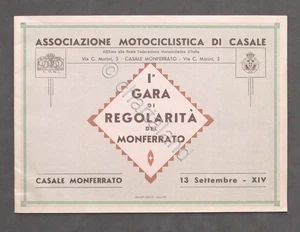 Associazione Motociclistica di Casale 1^ Gara di regolarità del Monferrato 1936 - Bild 1 von 2