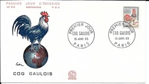 France 1965 FDC Rooster Gallic yt 1331A - Picture 1 of 1