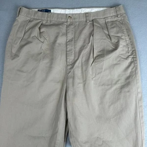 Vintage Polo Ralph Lauren Hose Herren 42 (passt 41x35) Tall Andrew Plissee Chino - Bild 1 von 15