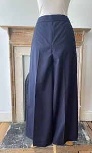 Cos, BNWT. Wide Leg Navy Wool Trousers. Current Season. Size 34. - Picture 1 of 10