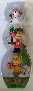 Nuevo árbol de Navidad de 3 figuras de cacahuetes Charlie Brown, Sally, Snoopy y Woodstock - Imagen 1 de 10