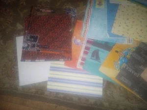 scrapbooking supplies lot Stickers,Photo Paper, Scissors, (2)6x6 Design Paper - Picture 1 of 18