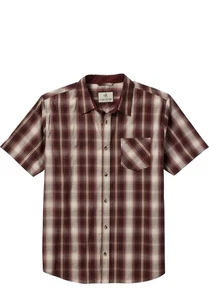 Legendary Whitetails Men's Poplin Short Sleeve Button Down Plaid Shirt, Red, M - Picture 1 of 3