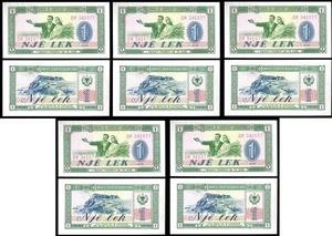 Albanien - 5 Stück x 1 Lek 1976 aUNC / UNC P. 40 Lemberg-Zp - Bild 1 von 2