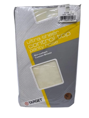 Pantimedias Target Ultra Sheer Control Top Off White Talla C Sandalia Algodón Foto 1 de 4