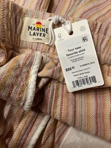 Marine Layer Saturday Beach Shorts 6” Striped Drawstring Mens Sz XL 38x6” New - Picture 1 of 15