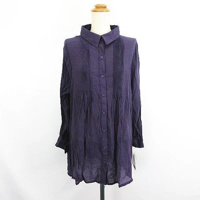 Camicia Hanahana viola trasparente manica lunga M-L Tuck usata - Immagine 1 di 4