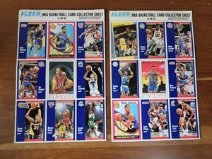 1991 FLEER NBA BASKETBALL CARD COLLECTOR SHEET(1&3 of 8) (9 Cards UNCUT SHEET). - Picture 1 of 8