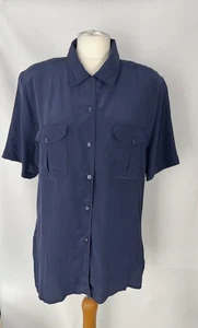 M&S St Michael Vintage 90s Pure Silk Blouse Shirt Top Size UK 16 - Bild 1 von 8