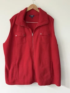 Chaps Fleece Weste Damen 3X rot durchgehender Reißverschluss Stehkragen Taschen ärmellos - Bild 1 von 10