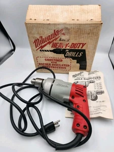 Milwaukee #0228-1 3/8" agujero con cable tirador VSR taladro con portabrocas con llave funciona - Imagen 1 de 15