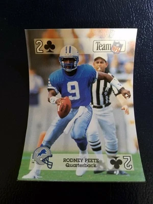 Rodney Peete Detroit Lions 1992 TEAM NFL STAR PLAYING CARDS SQUARED CORNERS - Image 1 of 2