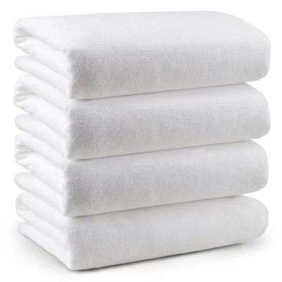 Bath Towel Pack of 4(27’’ x 54’’) - Soft Feel White Bath Towel Sets, Highly A... - Image 1 of 4