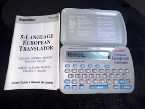 1998 Franklin Travel 5 -Language European Translator Plus DataBank TWE-106a - Bild 1 von 4