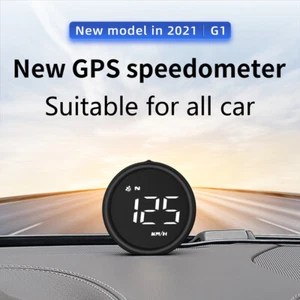 Car Head Up Display Digital KMh MPH Speedometer Overspeed Tired GPS+BeiDou White - Foto 1 di 10