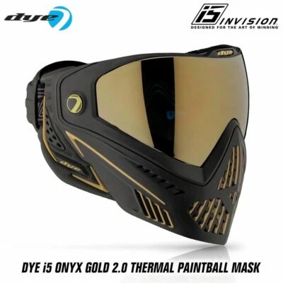Gafas de máscara térmica de paintball Dye i5 - oro ónix 2.0 - negro/dorado Foto 1 de 4