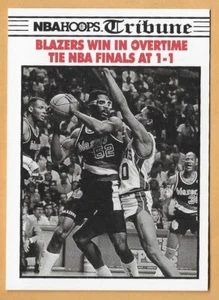 PORTLAND WINS GAME #2 106-105 (OT) #338 NBA HOOPS 1990-91 - Picture 1 of 2