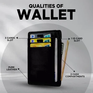 Slim Wallet for Men | RFID Blocking Minimalist Credit Card Holder - Picture 1 of 8