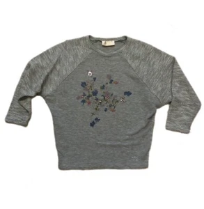 VDP VIA DELLE PERLE girls grey floral sweatshirt size 9/10 years - Picture 1 of 12