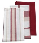 Kela Pasado Geschirrtücher 3er Set Küchentücher Baumwolle weiß rot 45 x 65 cm