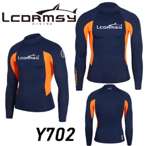 HERREN LANGARM RASH GUARD LONGSLEEVE UV SCHUTZ SHIRT BADEMODE SURFEN TAUCHEN 702 - Picture 1 of 2