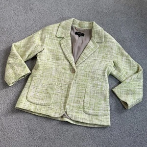 * Giacca blazer Talbots verde lime tweed stile retrò primavera US 4 - Foto 1 di 7