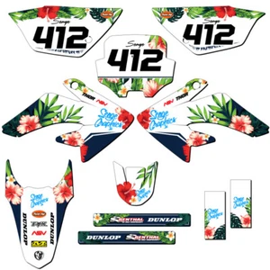 2011-2016 CRF 80 TROPICAL blanco Senge kit de gráficos compatible con Honda - Imagen 1 de 10