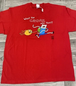 Adventure Time 2013 Finn & Jake "WHAT THE CROAK WAS THAT?" Mens size XL T-Shirt - Picture 1 of 5