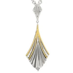 Andrea Candela 18k Yellow Gold & Diamonds Abstract Style Necklace ACP332/08 Gift - Picture 1 of 1