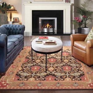 Multi Sizes Handmade William Morris 100% Wool Arts & Craft Area Rug Brown - Picture 1 of 18