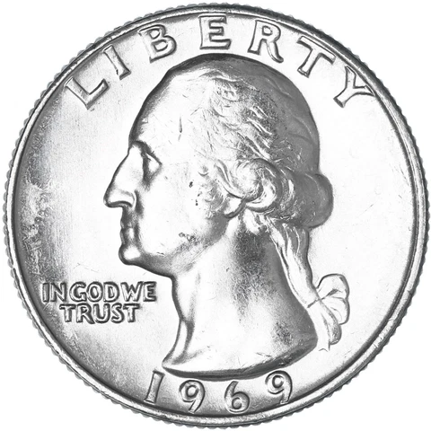1969 (P) Washington Quarter BU US Coin Cover