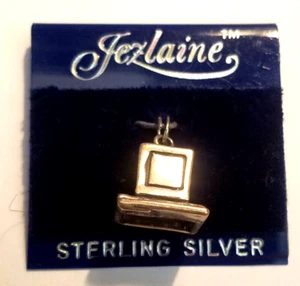 NOS Sterling Silver Vintage Jezlaine Personal Computer PC Bracelet Charm Pendant - Picture 1 of 8