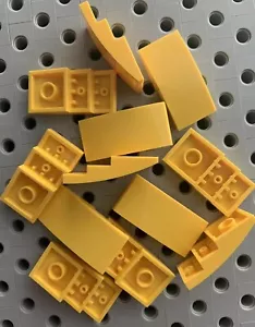 Lego gelb 4x2 gebogene Dachschräge glatte Ziegelplatte Neu Menge 12 - Bild 1 von 2