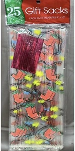 Christmas Gift Sacks Treat Bags 4” X 10” 25 ct - Picture 1 of 2