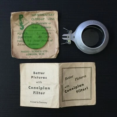 Johnson Peckham Clip-on Close-up Lens and Hood Attachment w/ Green Glass - Image 1 of 4