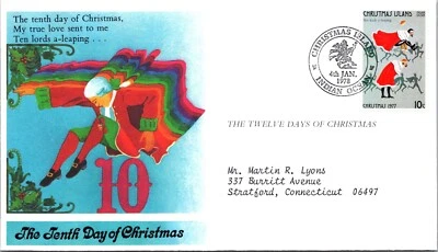 Christmas Island 1978 FDC - 10th Day Of Christmas - Indian Ocean - J8922 - Image 1 of 2