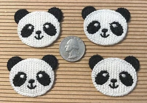 (7 pezzi) x 1,75" macchina cotone uncinetto panda gigante applique baby shower ST88LH - Foto 1 di 1