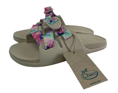 Chaco Kids Chillos Slides Sandals Light Tie Dye Adjustable JCH180343 NEW Girls 4 - Image 1 of 4